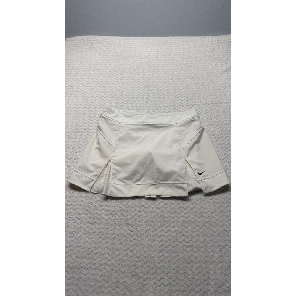 Vintage Nike Fit Dry White Tennis Skort Pleated Back Mesh Insets Womens XS